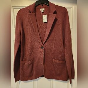 J. Crew Women's Brown School boy sweater Blazer Jacket NWT